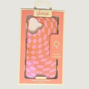 Sonix Apple iPhone 16 Case With MagSafe Checkmate PINK ORANGE New
